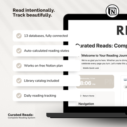 Curated Reads: Complete Reading System (Notion Template)