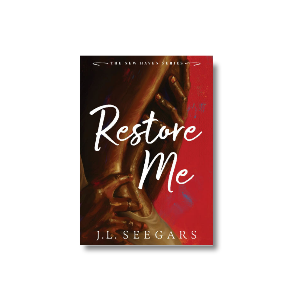 Book cover of 'Restore Me' by J.L. Seegars with a red and brown design.